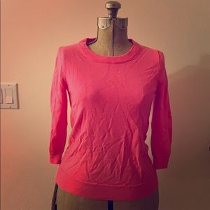 Neon pink jcrew crew neck sweater
